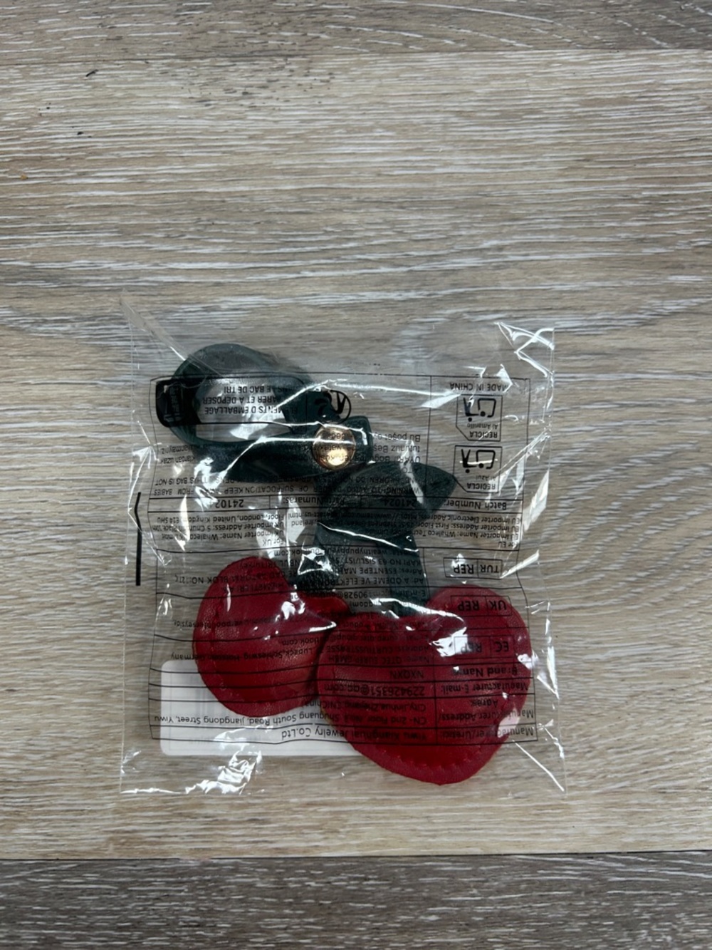 Cherry Keychain Charm in Red and Green